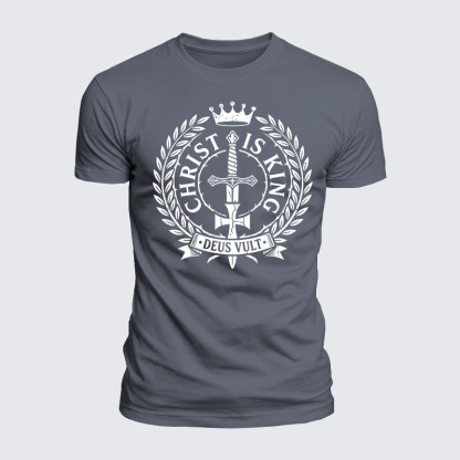 Luxe Mercerized Cotton Tee - Christ Is King Deus Vult 