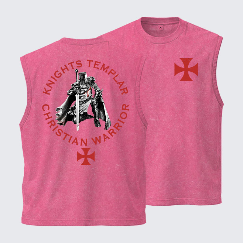 Washed Tank Top -  Knights Templar Templar Cross Crusader Knight
