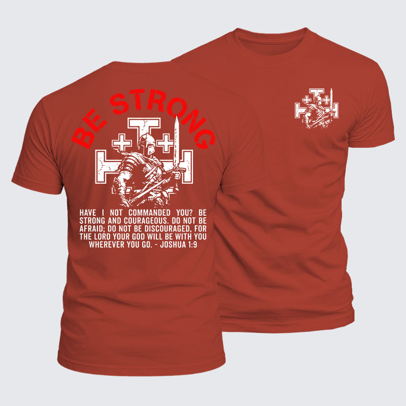 Luxe Mercerized Cotton Tee - Be Strong And Courageous Joshua 1:9