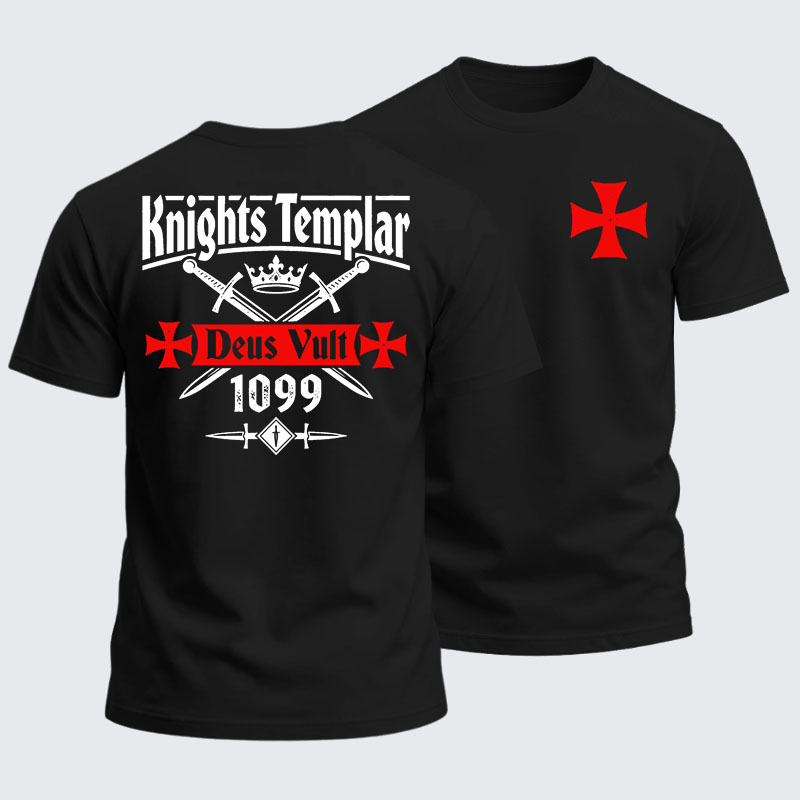Heavyweight Cotton Tee - Knights Templar Deus Vult