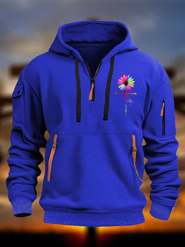 Colorful Sunflower Faith Jesus God Christian Zipper Hoodies