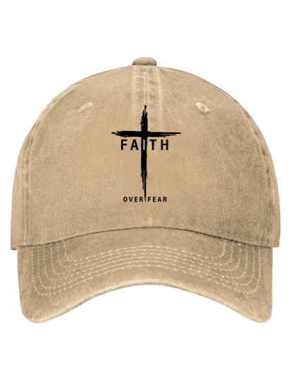 Faith Over Fear Cross Christian Hat