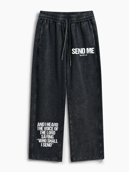 Send Me Isaiah 6:8 Jesus God Christian Washed Sweatpants