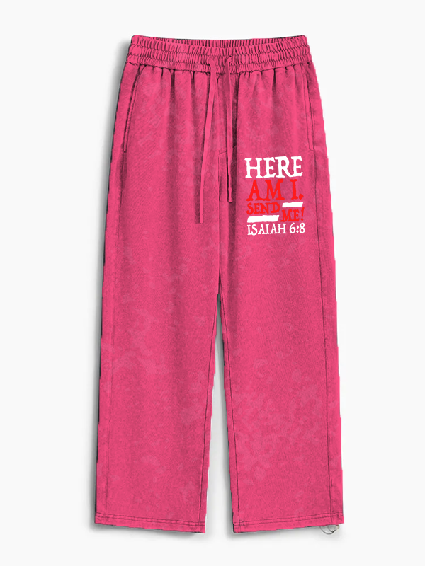Isaiah 6:8 Send Me! Jesus God Christian Washed Sweatpants