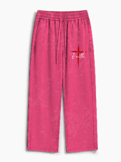 Faith Jesus God Christian Washed Sweatpants