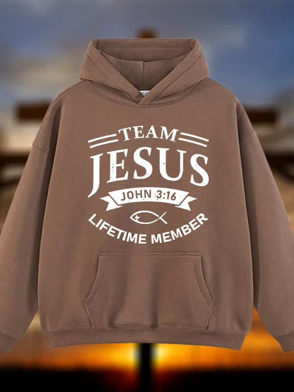Jesus Team Jesus God Christian Plush Fleece-Lined Hoodie