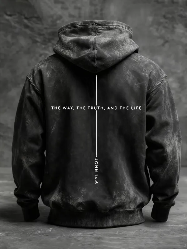  Jesus The Way The Truth The Life John 14:6 Jesus God Christian Washed Hoodie