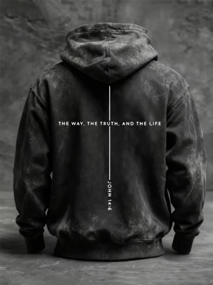  Jesus The Way The Truth The Life John 14:6 Jesus God Christian Washed Hoodie