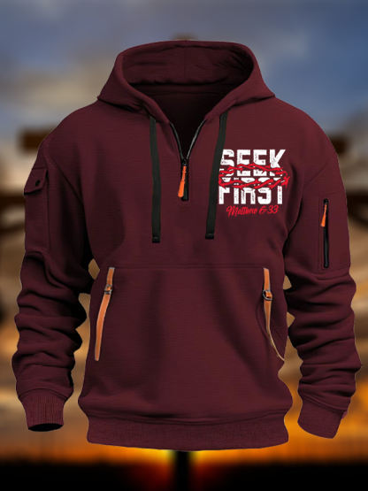 Seek First  Jesus God Christian Zipper Hoodies