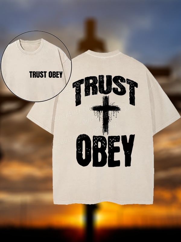 Trust Obey Christian Washed T-Shirt