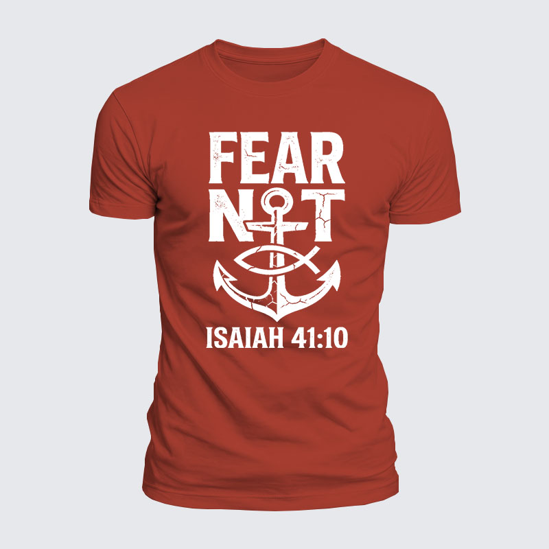 Fear Not Isaiah 41:10 Jesus God Christian  – Luxe Mercerized Interlock Cotton Tee
