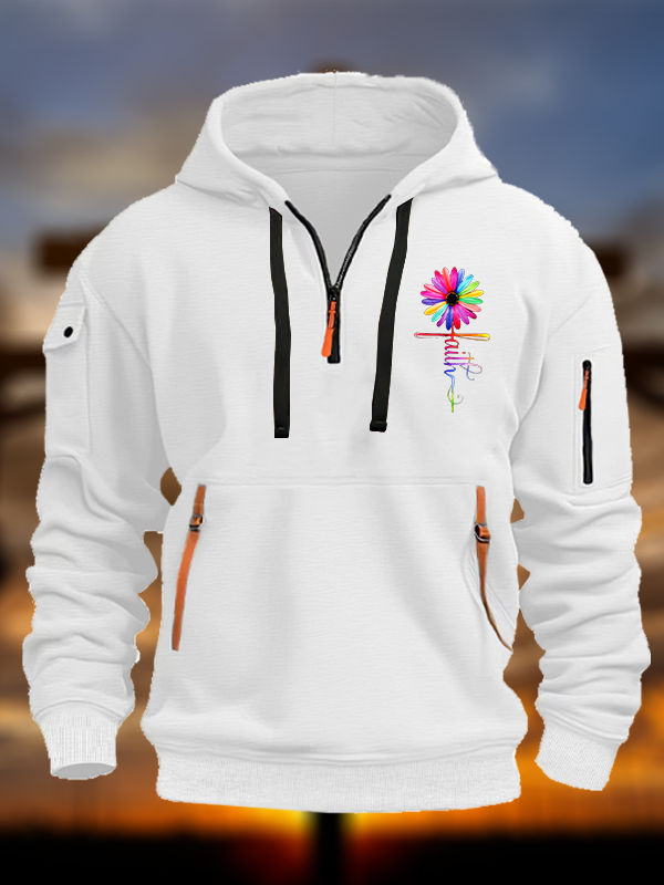 Colorful Sunflower Faith Jesus God Christian Zipper Hoodies