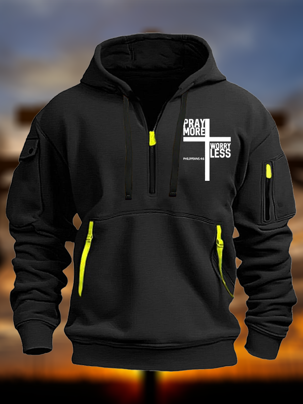 Pray More Worry Less Bible Verse Jesus God Christian Zipper Hoodies