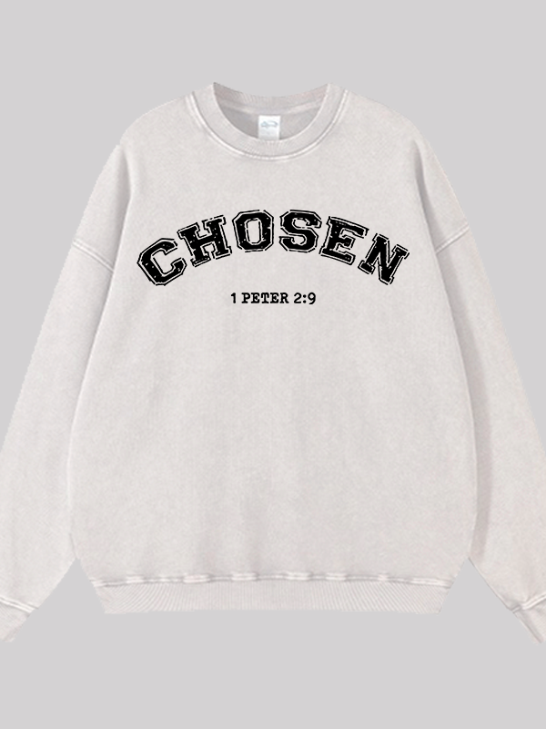 Chosen Jesus God Christian Washed Sweatshirt