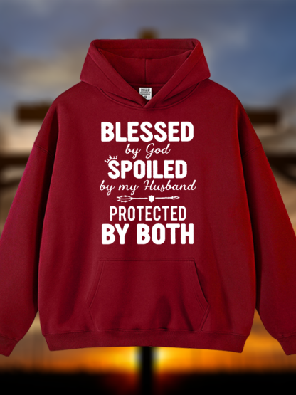 God Bless Jesus God Christian Plush Fleece-Lined Hoodie
