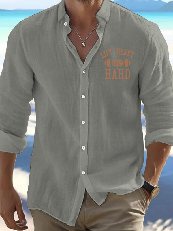 Lift Heavy Pray Hard Christian Resort Casual Shirt
