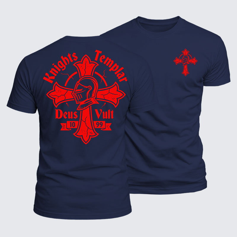 Luxe Mercerized Cotton Tee - Knights Templar Deus Vult
