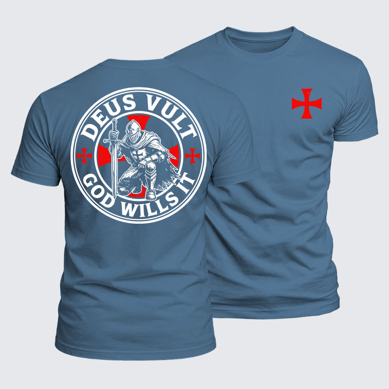 Luxe Mercerized Cotton Tee - Knights Templar Deus Vult