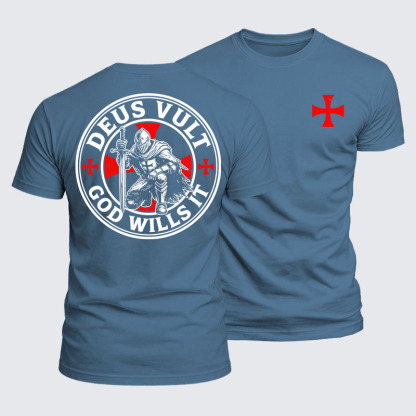 Luxe Mercerized Cotton Tee - Knights Templar Deus Vult