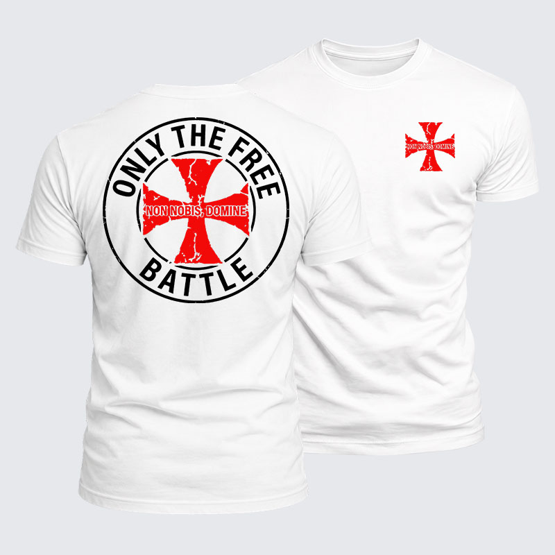 Luxe Mercerized Cotton Tee - Only The Free Battle · Non Nobis Domine