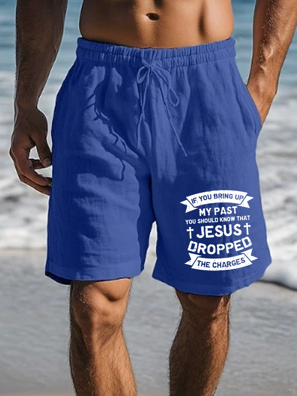 Men's Jesus Dropped The Charges Christian Beach Shorts