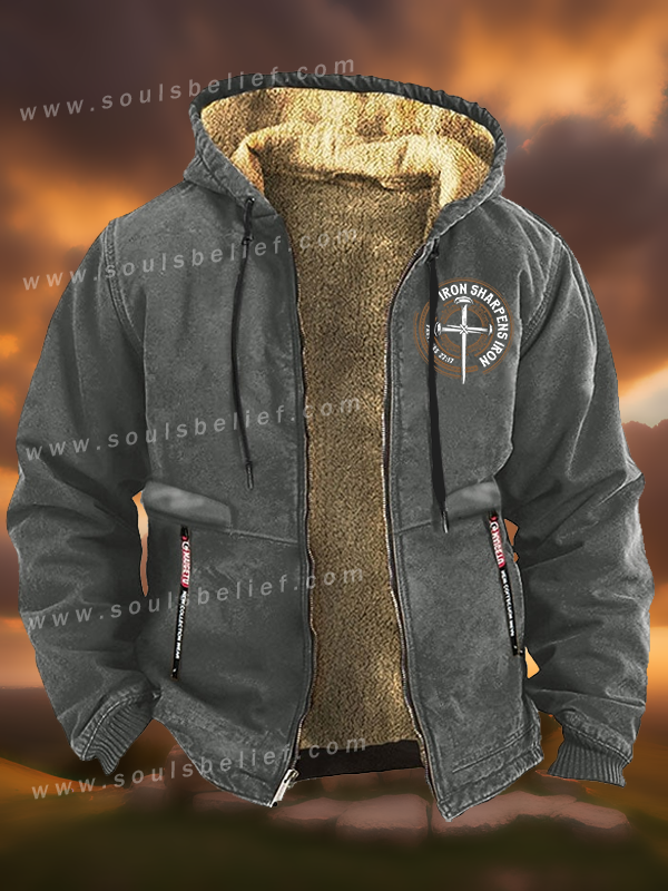 Iron Sharpens Iron - Proverbs 27:17 Jesus God Christian Zipper Hooded Jacket