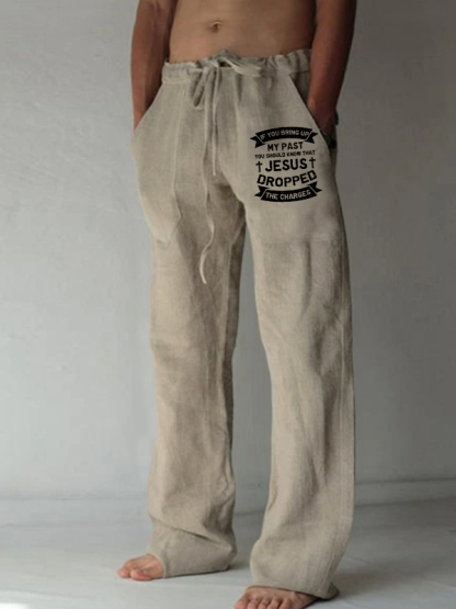 Men's Jesus Dropped The Charges Christian Beach Pants