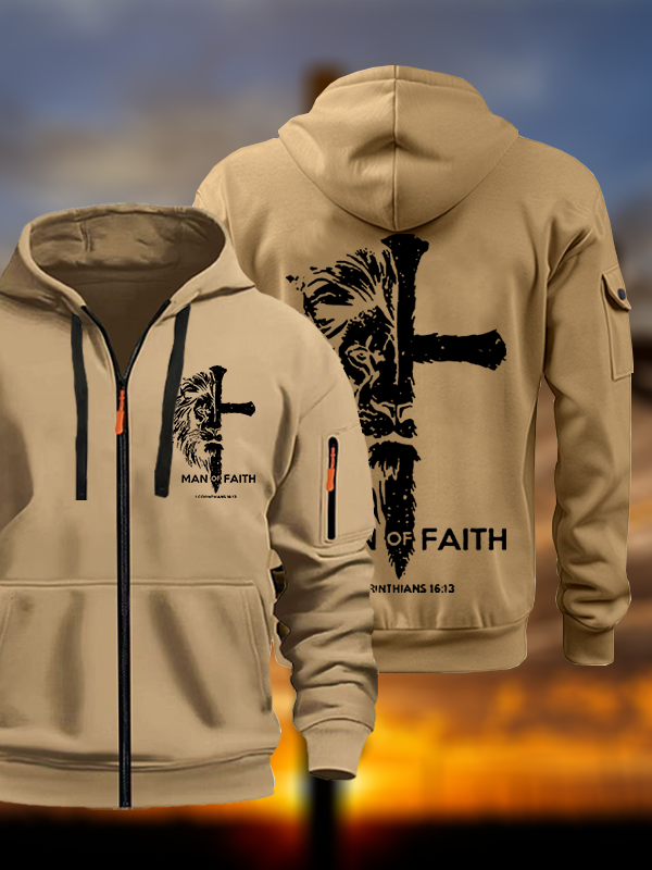 Man of Faith Jesus God Christian Zipper Hoodies