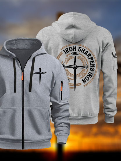 Iron Sharpens Iron - Proverbs 27:17 Jesus God Christian Zipper Hoodies