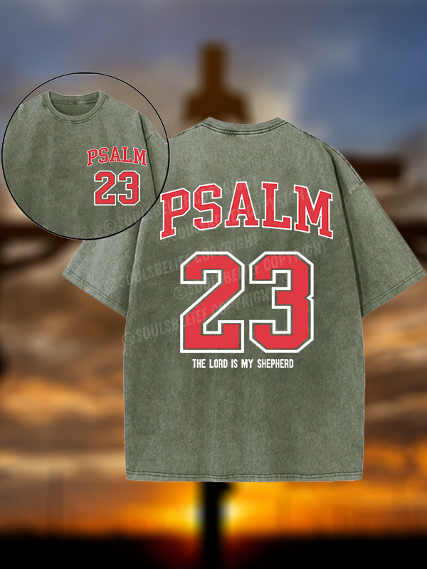 Psalm 23 Christian Washed T-Shirt