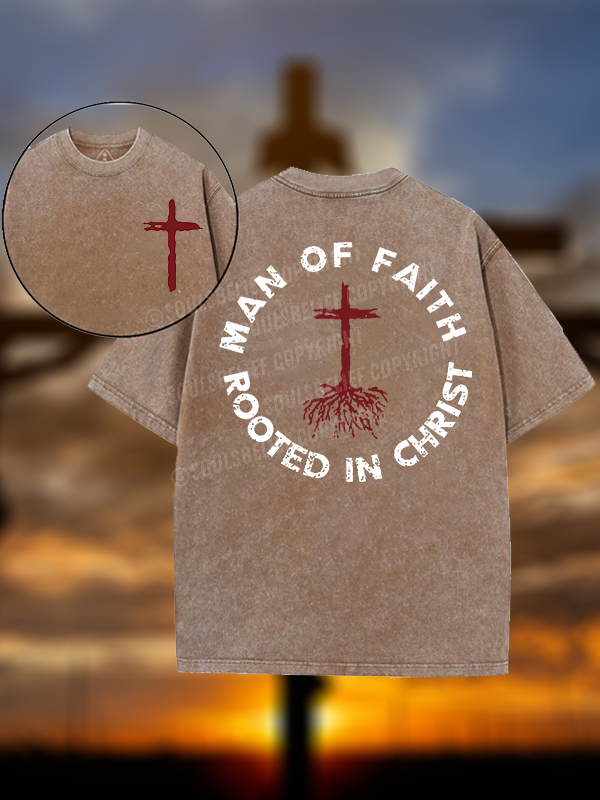Man of Faith Christian Washed T-Shirt