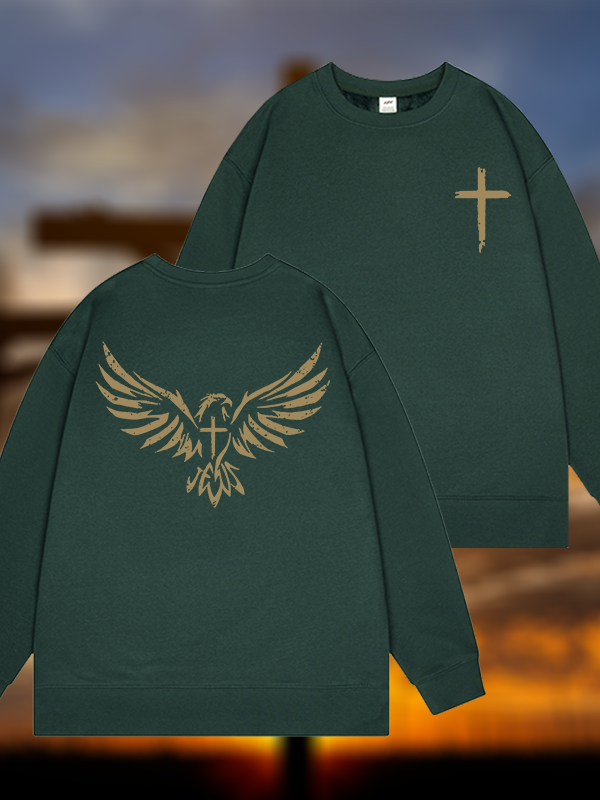 Wings Like Eagles  Jesus God Christian Sweatshirt