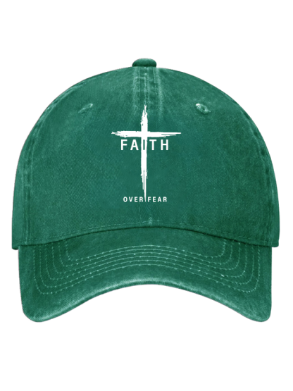 Faith Over Fear Cross Christian Hat