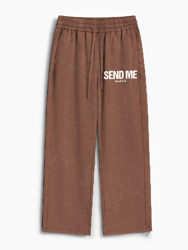 Isaiah 6:8 - SEND ME Jesus God Christian Washed Sweatpants