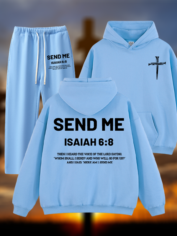 Send Me Jesus God Christian Plush Fleece-Lined Hoodie Set