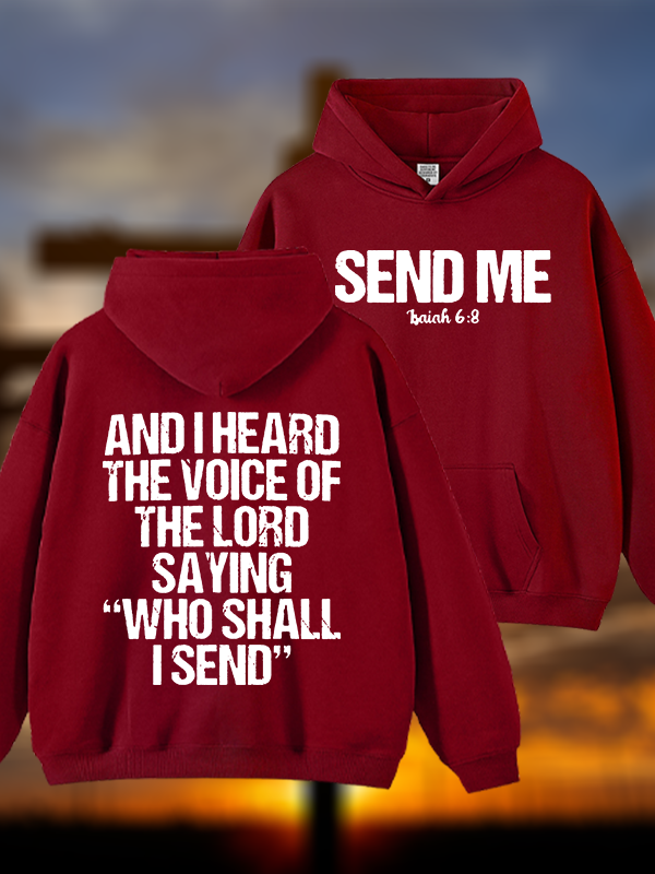 Send Me Isaiah 6:8 Jesus God Christian Plush Fleece-Lined Hoodie