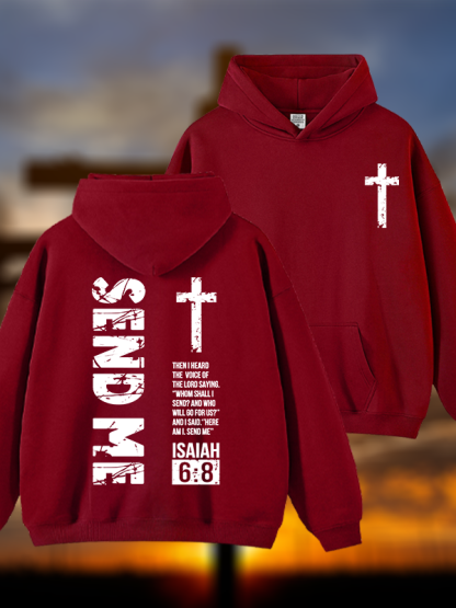 Send Me Isaiah 6:8 Jesus God Christian Plush Fleece-Lined Hoodie