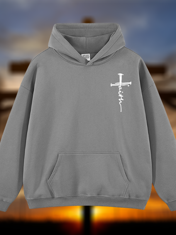 Cross Jesus God Christian Plush Fleece-Lined Hoodie