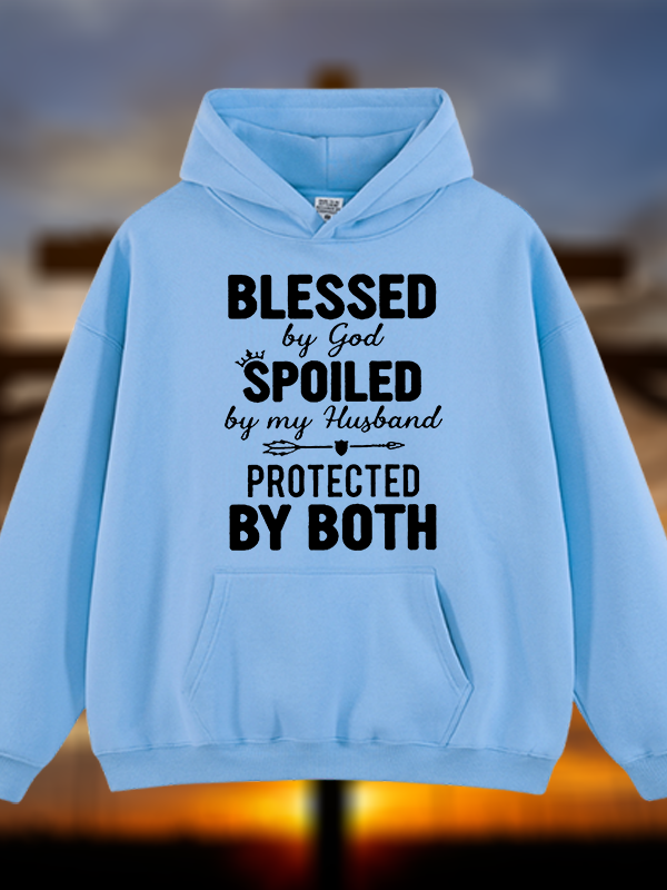 God Bless Jesus God Christian Plush Fleece-Lined Hoodie