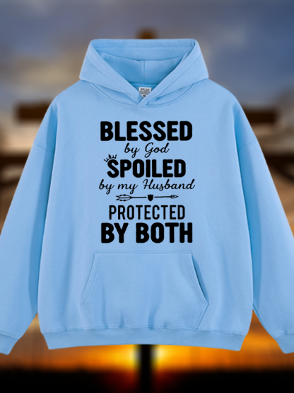 God Bless Jesus God Christian Plush Fleece-Lined Hoodie