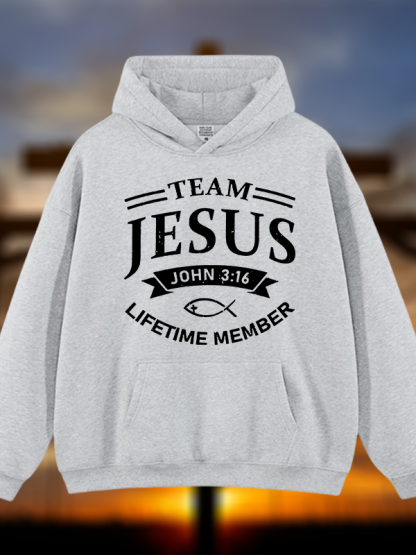 Jesus Team Jesus God Christian Plush Fleece-Lined Hoodie