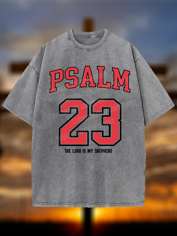 Psalm 23 Christian Washed T-Shirt