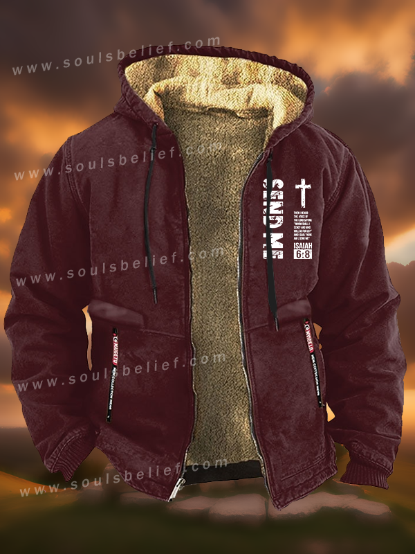 Send Me Isaiah 6:8 Jesus God Christian Zipper Hooded Jacket
