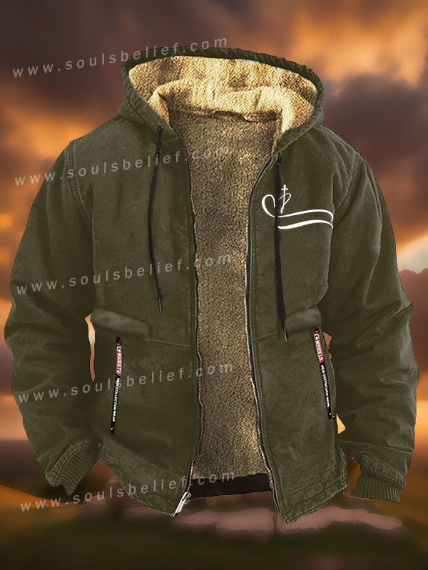 Heart Cross  Jesus God Christian Zipper Hooded Jacket