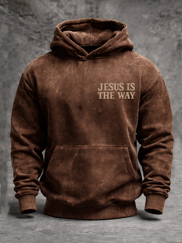 Jesus Is The Way  Jesus God Christian Washed Hoodie