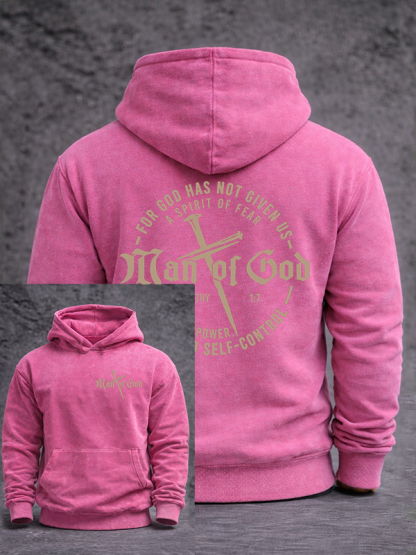 Man of God Jesus God Christian Washed Hoodie