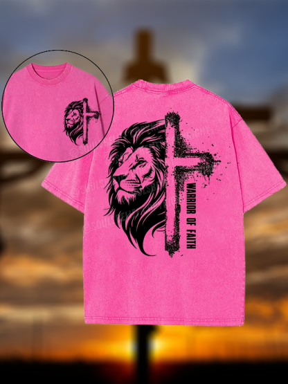 Warrior of Faith Christian Washed T-Shirt