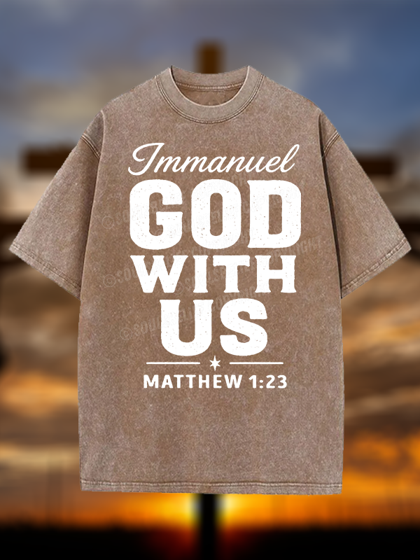 Immanuel – God With Us Christian Washed T-Shirt