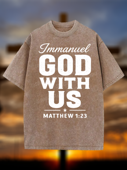 Immanuel – God With Us Christian Washed T-Shirt