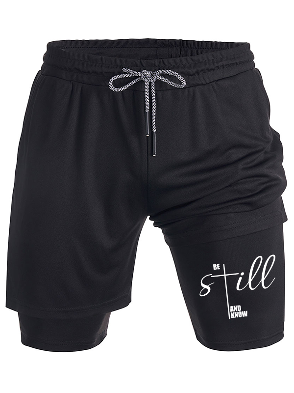 Be Still And Know Cross Christian Performance Shorts